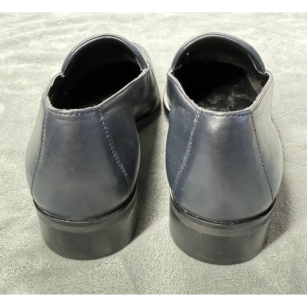 Rockport Shoes Womens Size 5.5 Blue Leather Loafers‎ Slip On Comfort Square Toe